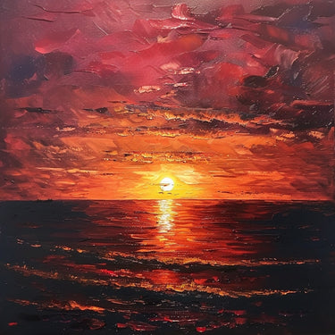 coucher de soleil mer peinture